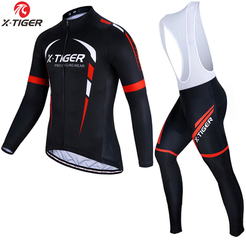 X-Tiger Long Sleeve Cycling Jerseys Set Spring MTB Bicycle Clothes Ropa Maillot Ciclismo Bike Wear Bicycle Clothing Cycling Set ► Photo 1/6