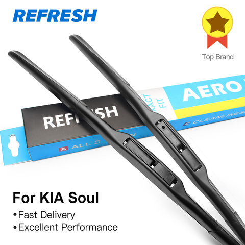 REFRESH Hybrid Wiper Blades for KIA Soul Fit Hook Arms 2009 2010 2011 2012 2013 2014 ► Photo 1/6