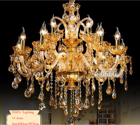 New Free Shipping Big Lustres Chandelier 100% K9 Crystal Luxury Large Home Decoration Amber/gold/cognic/Clear Chandelier crystal ► Photo 1/6