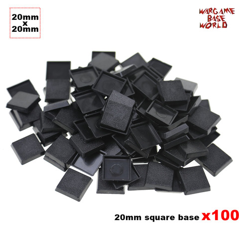 100 x 20mm Square bases Made from plastic for table games bases for warhamemr ► Photo 1/1