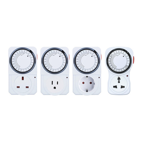 24 Hour Cyclic Timer Switch Kitchen Timer Outlet Loop Universal Timing Socket Mechanical Timer 230VAC 3500W 16A UK EU CN US Plug ► Photo 1/6