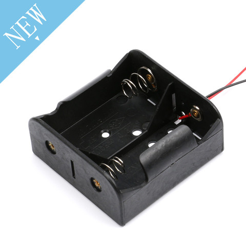 1PCS Wire Leaded Battery Holder Case Box Without Cover For 2 x D Size 3V Batteries ► Photo 1/1