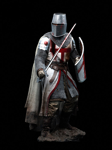 1/18 90MM Templar Knight, XII Century    Resin Model Miniature  figure Unassembly Unpainted ► Photo 1/4