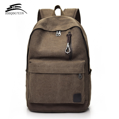 Men Canvas Backpack Male Laptop College Student School Bags for Teenager Vintage Mochila Casual Rucksack Travel Daypack ► Photo 1/5