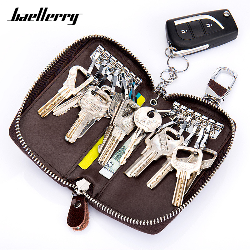 New Genuine Leather Car Key Holder Case Key Chain Wallet Bag Cover