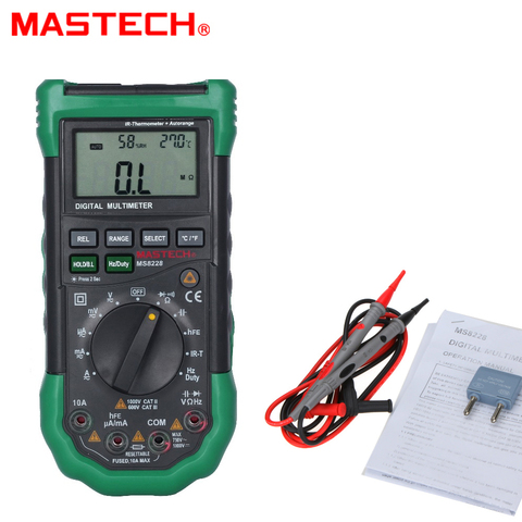 MASTECH MS8228 Automatic Range 4000 Counts Digital Multimeter Non-Contact IR Thermometer Relative Humidity Tester ► Photo 1/6