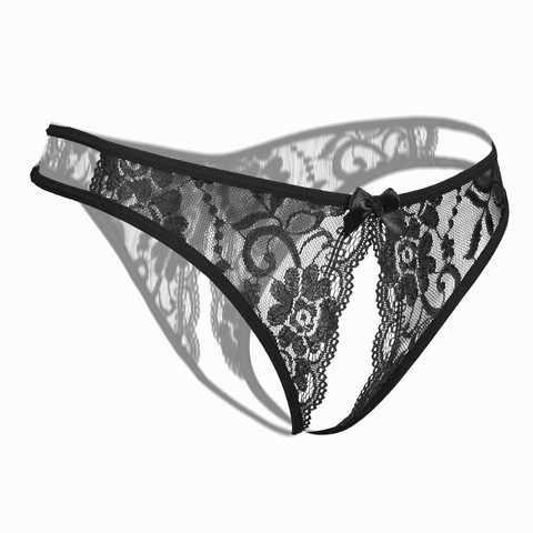 Women Sexy Lingerie hot erotic sexy panties Open Crotch porn lace underwear Crotchless underpants sex wear briefs with bow front ► Photo 1/6