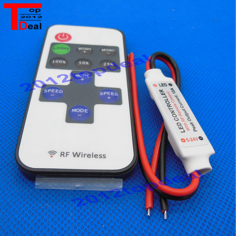 Mini DC 12V Led Controller Dimmer 6A Wireless RF Remote to Control Single Color Strip Lighting 3528 5050 led strip ► Photo 1/4