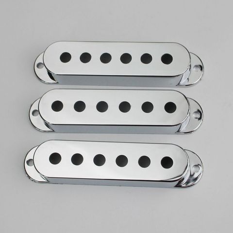 3 pcs/set Silver Single Coil Guitar Pickup Cover 48 50 52mm Pole Spacing  Guitar Accessories Parts  Chrome ► Photo 1/3