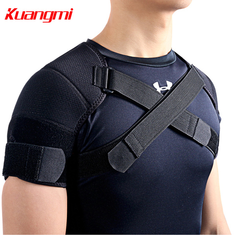 Kuangmi 7K-foam Double Shoulder Brace Adjustable Sports Shoulder Support Belt Back Pain Relief Double Bandage Cross Compression ► Photo 1/6