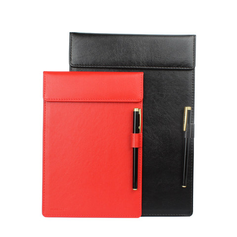 A4 A5 A6 Clipboards w/Pen Holder PU Leather Magnetic File Paper Profile Clip Board Writing Tablet Pad Mat (black brown red) ► Photo 1/6