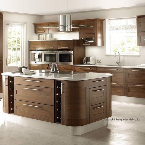 solid wood curved shape kitchen cabinet(LH-SW089) ► Photo 1/1