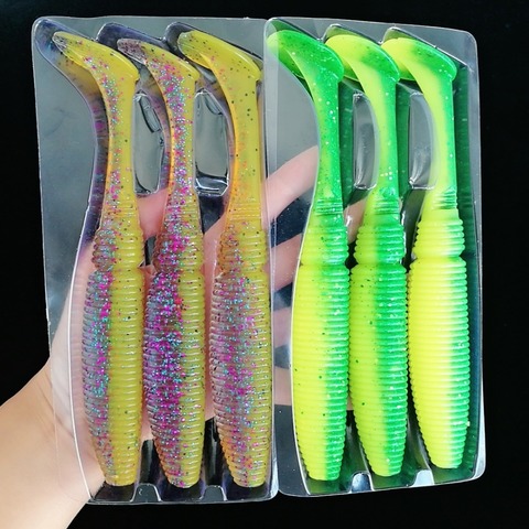 Noeby Brand 6pcs 17cm 38.73g big soft bait with paddle tail T-tail Shad Fishing Lure with Smell ► Photo 1/6
