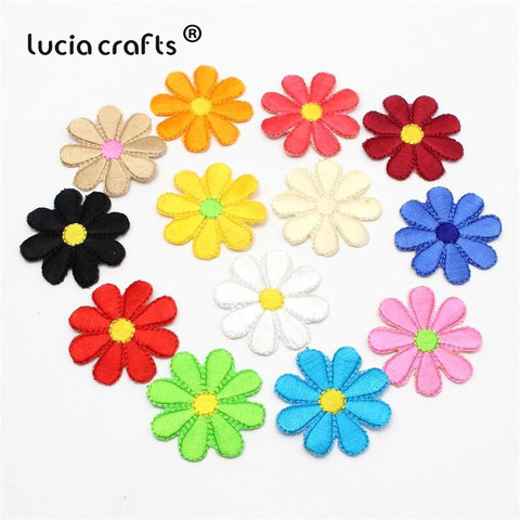 24PCS 4cm Colorful Embroidered Flower Patches Iron-on DIY Motif Applique Clothing Fabric Badge Accessories L0611 ► Photo 1/2
