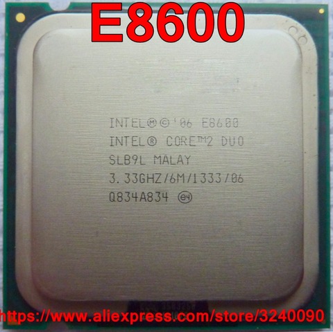 Original Intel CPU CORE 2 DUO E8600 Processor 3.33GHz/6M/1333MHz Dual-Core Socket 775 free shipping also sell e8400 e8500 ► Photo 1/1