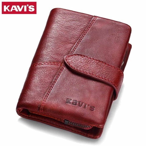 KAVIS 2022 Genuine Leather Women Wallet And Purses Coin Purse Female Small Portomonee Rfid Walet Lady Perse For Girls Money Bag ► Photo 1/6