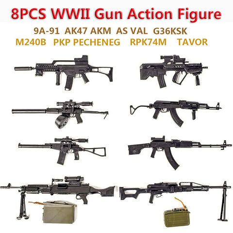 SWAT 1/6 Scale World Gun Assemble Model RPK74 M240 PKP Tavor G36KSK 9A-91 AK47/AKM ASVAL Rifle Machine Gun Model Puzzles Block ► Photo 1/6