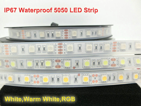 IP67 Waterproof 5050 LED Strip 12V 60LED/M White Warm White RGB Use Underwater for Swimming Pool Fish Tank Bathroom Outdoors ► Photo 1/6