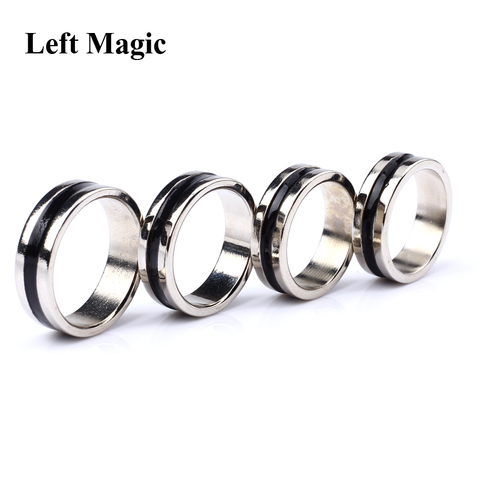 Black Circle Pk Ring Magic Tricks Strong Magnetic Magnet Ring Coin Finger Decoration 18/19/20/21mm Size Magic Ring Props Tools ► Photo 1/6