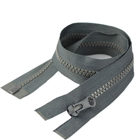 XUNZHE 2ps 50-70cm Zippers Open End zipper  Resin Zipper for Sewing Garments Long coat Down Jacket,  Grey and black ► Photo 1/6