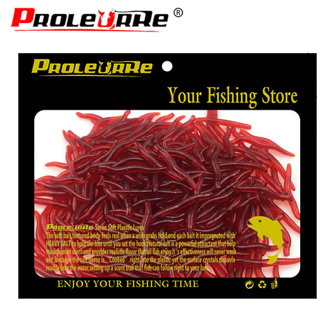 100pcs 3.5cm 0.25g Soft Lure Red Worms EarthWorm Fishing Baits Worms Trout Fishing Lures fishing tackle fishing spoon jigs ► Photo 1/6