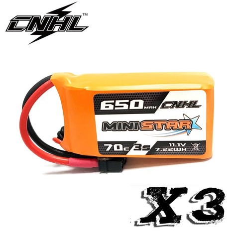 3PCS CNHL MiniStar 650mAh 11.1V 3S 70C Lipo Battery With XT30U Plug ► Photo 1/5