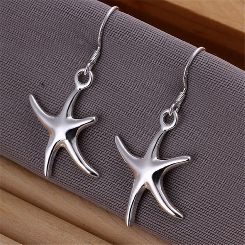 Factory direct , new style star women lady charm silver color starfish earrings hot selling fashion jewelry E062 ► Photo 1/3