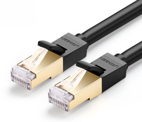 High Speed Cat 7 RJ45 Ethernet Lan Network Cable for PC Laptop Golden RJ45 Connector ► Photo 1/1