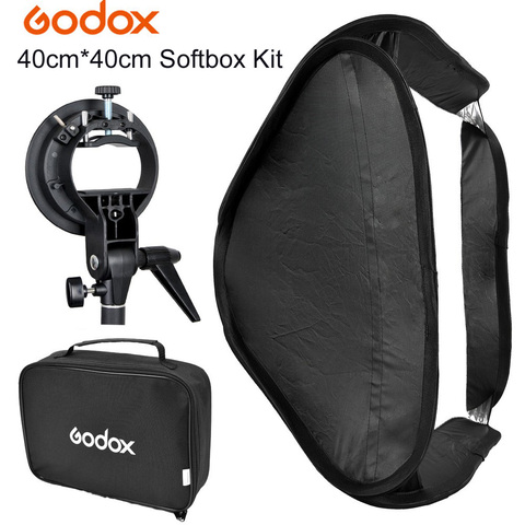 GODOX Fold Portable Photo Studio Softbox Diffuser 40 x 40cm with S-Type Bowens mount Bag Kit for Flash Speedlite Beauty Dish ► Photo 1/1