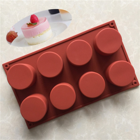 8 Cavity Round Cylinder Cake Mold  Soap Diy Mold Cupcake Silicone Mold Silicone Moulds H175 ► Photo 1/4