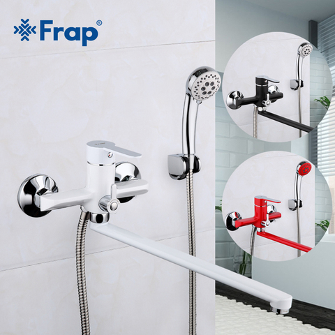 Frap 1 set 340mm Outlet pipe Multi-color Bath shower faucet Brass body surface Spray painting shower head F2241 F2242 F2243 ► Photo 1/6