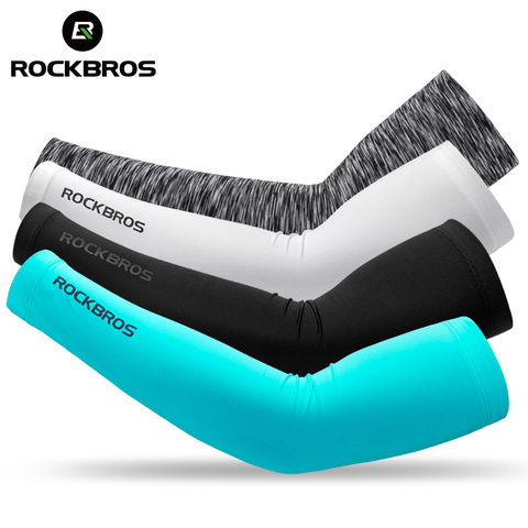 ROCKBROS Ice Fabric Runnling Camping Arm Warmers Basketball Sleeve Running Arm Sleeve Cycling Sleeves Summer Sports Safety Gear ► Photo 1/6