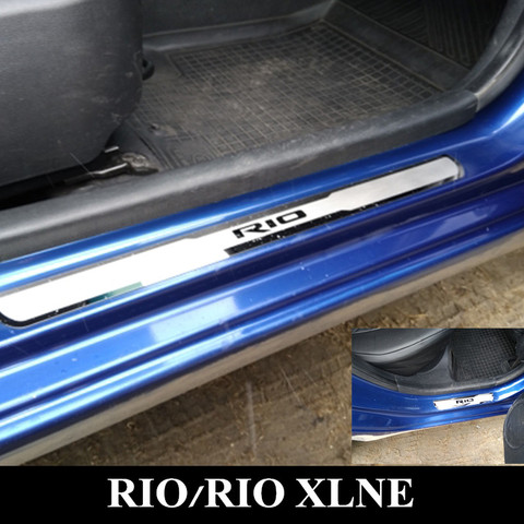 RIO Stainless Steel Door Sill Scuff Plate Fit for KIA RIO  2010-2022  Rio X Line RIO3 RIO4 ► Photo 1/6