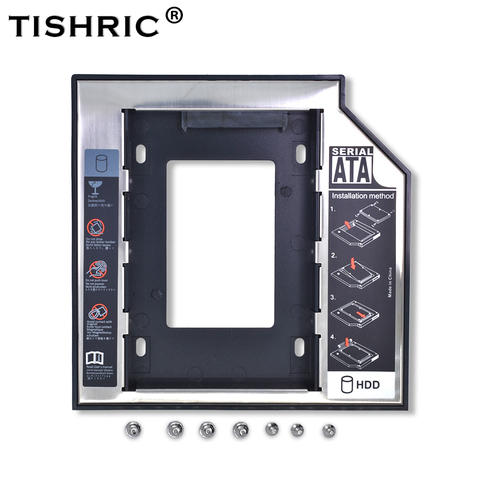 Tishric Optibay 2nd HDD Caddy 9.5mm Aluminum Universal SATA 3.0  2.5