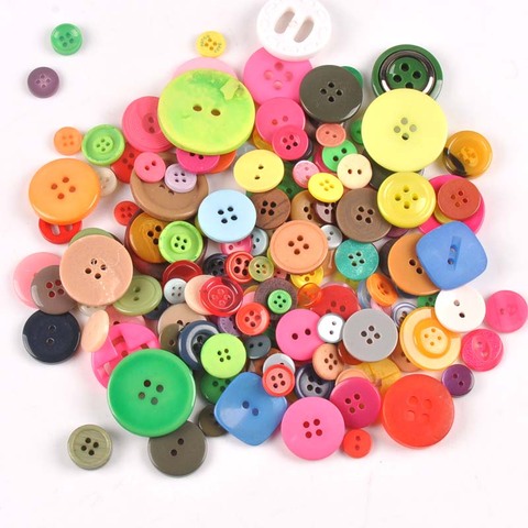 2022 ins hot 50pcs mixed Flatback Dyed Plastic sewing buttons for kids Scrapbooking DIY Craft handicrafts ornament cp2240 ► Photo 1/6