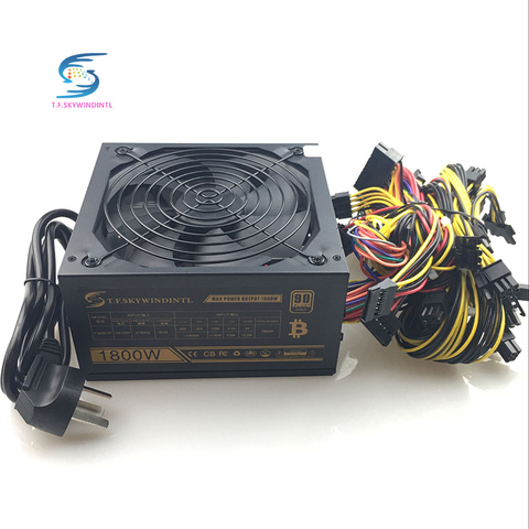 1800W Mining PC Power Supply 1800W Computer Power PSU 24pin for Bitcoin Miner R9 380/390 RX 470/480 RX 570 1060 for Antminer PSU ► Photo 1/6