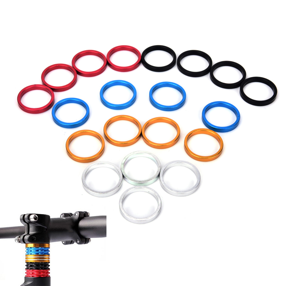 4pcs/set 5 Colors MTB Cycling 5/10/15/20mm Aluminum Alloy Headset Stem Spacer Road Bike Parts Washer Cap Bicycle Fork Washers 