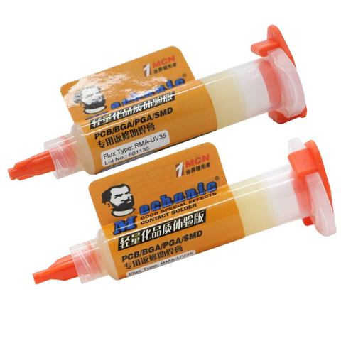 Newest 2PCS Mechanic RMA-UV35 5cc Soldering paste Flux for Soldering iron BGA solder station Tin Cream lead free with needles ► Photo 1/1