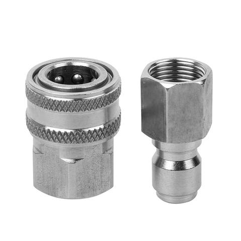 Stainless Steel Pressure Washer Adapter Set G3/8 Inch Female Quick Connect Plug And Socket For Attach A Hose To The Water Pump ► Photo 1/6