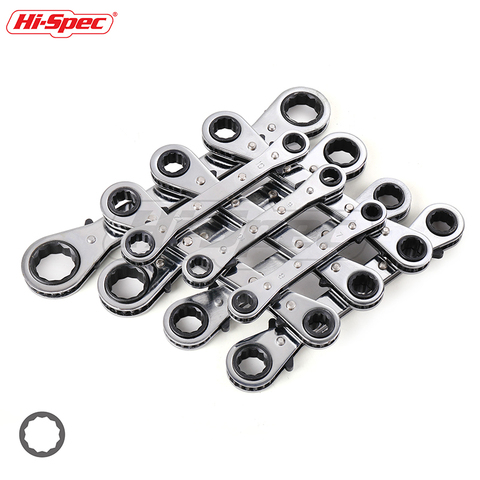 Hi-Spec Metric Offset Torque Wrench Tool Set Double End Ratchet Wrenches Spanner Ring Key Set Multitool Universal Key WR006 ► Photo 1/6
