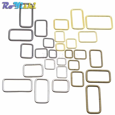 10pcs/pack Metal Wire Formed Rectangle Ring Loops for Webbing 10 12 15 20 25 32 38mm ► Photo 1/6