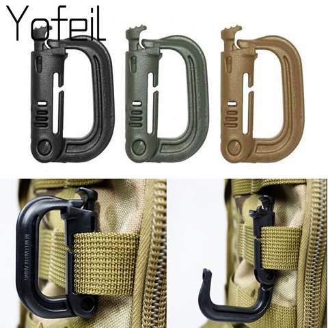 5PCS Grimloc Molle Carabiner D Locking Ring  Plastic Clip Snap Type Ring Buckle Carabiner Keychain ITW fastener Bag buckle ► Photo 1/6