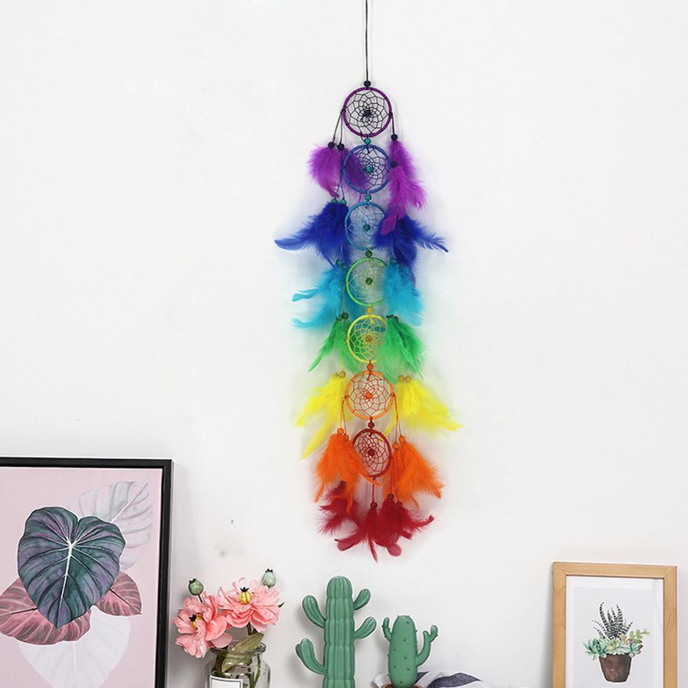 Colorful Handmade Dream Catcher with Feather Wall Car Hanging Decor Ornament 