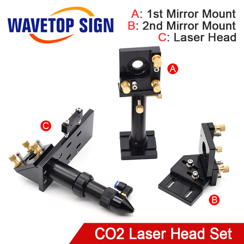 CO2 Laser Head Set / Reflect Mirror & Focus Lens Integrative Fixture Mount Holder For Laser Engraving Cutting Machine Parts ► Photo 1/5