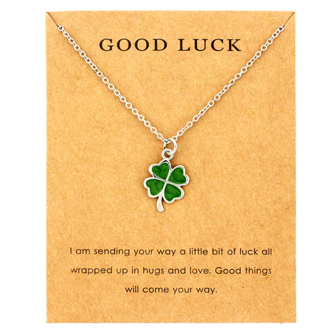 Lucky Four-leaf Clover Fortune Shamrock Pendants Necklaces Waves Sea Turtle Women Jewelry Lover's Christmas Gift ► Photo 1/6