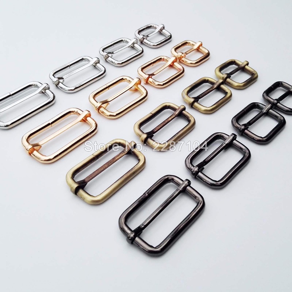 10pcs Metal Slides Tri-Glides Wire-Formed Roller Pin Buckles Slider  Adjuster Bag Strap Accessories 15mm