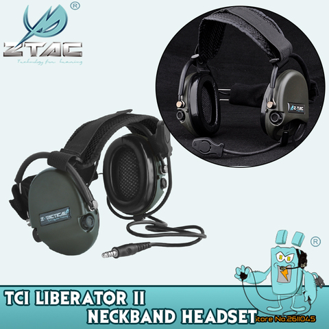 Z Tac Tactical Headphones 'X' TCI LIBERATOR II Neckband Noise Canceling Active Airsoft Headset Shooting Headphones Softair Z039 ► Photo 1/6