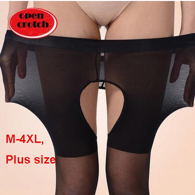 Fcare summer 10D thin plus size open crotch CROTCHLESS M to 4XL large collants large high waist sexy pantyhose ► Photo 1/6