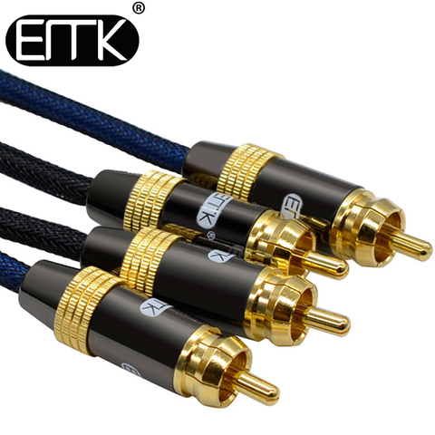 EMK 2RCA Stereo Cable 2 RCA to 2RCA Male to Male Coaxial Audio Cable OD 10mm for TV Amplifier Home Theater DVD ► Photo 1/6