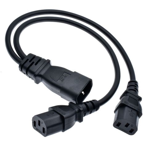 Power Y Type Splitter Adapter Cable Single IEC 320 C14 Male to Dual C13 Female Short Cord for Computer host display ► Photo 1/6